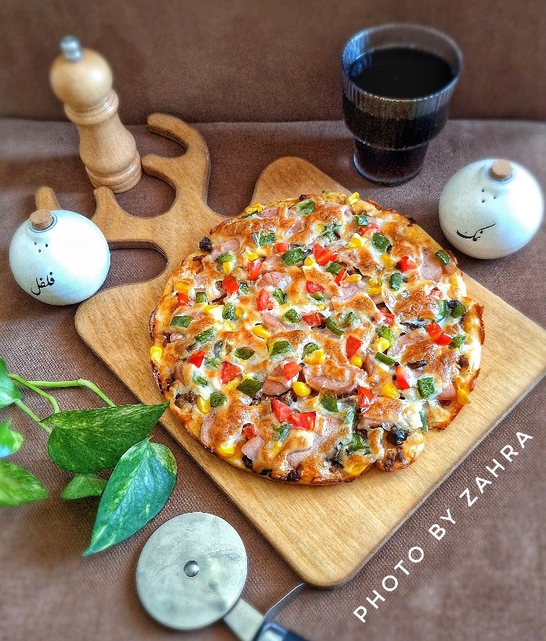 عکس  پیتزا گوشت