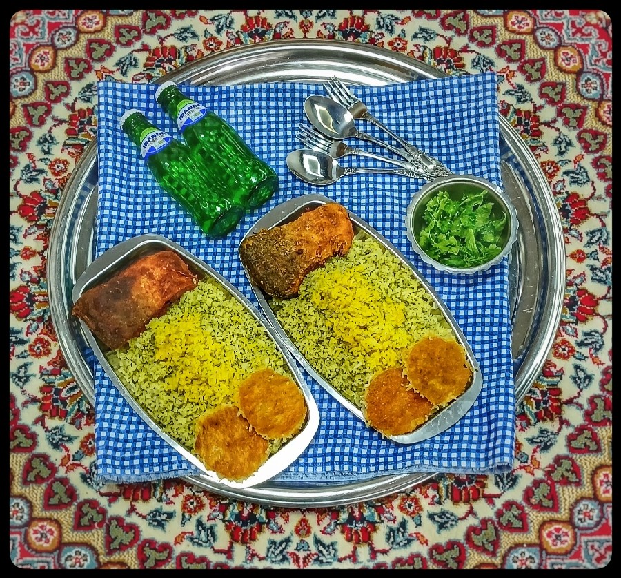 عکس شوید پلو با ماهی 