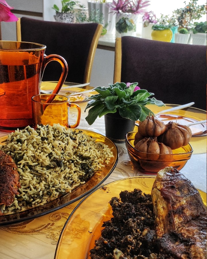 عکس سبزی پلو ماهی