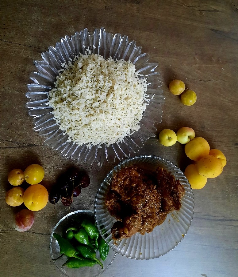 عکس مرغ میوه ای+چای آلبالو