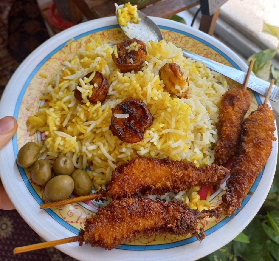 عکس میگو پلو و سوخاری