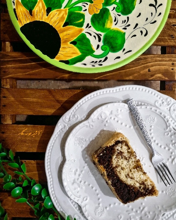 کیک دو رنگ (زبرا کیک)