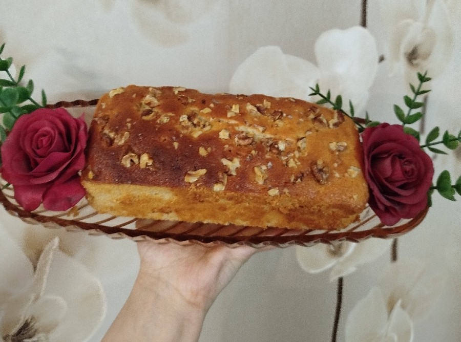 عکس کیک گردویی عصرانه