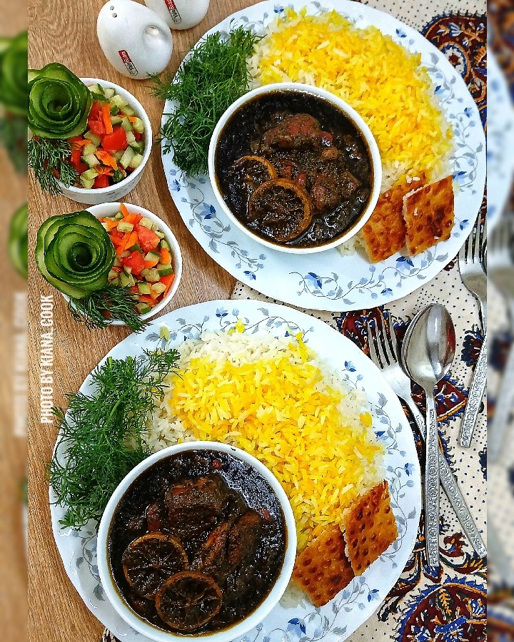 عکس قورمه سبزی با مرغ