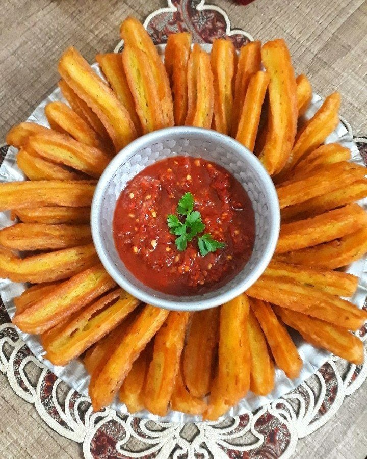 عکس سیب زمینی بامیه ای 