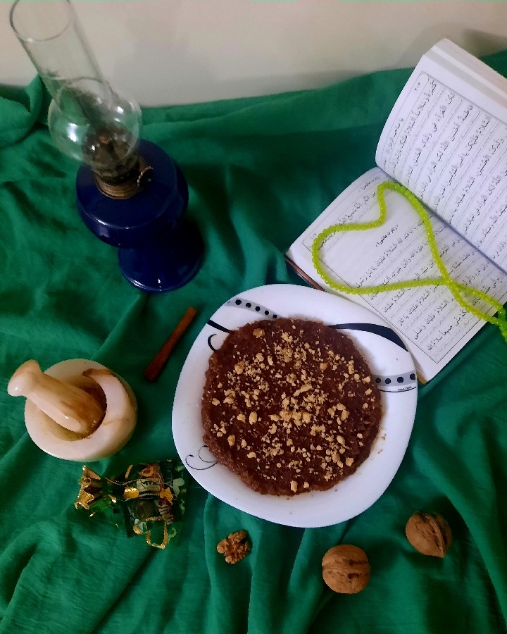 عکس حلوای گردو و دارچین