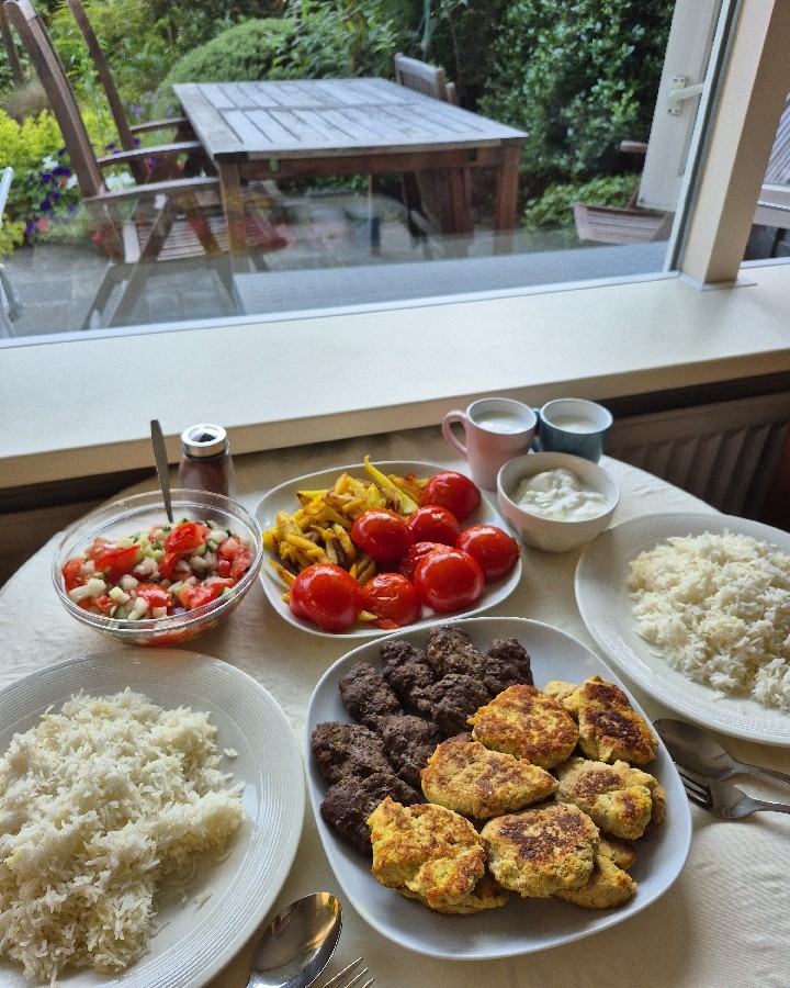 عکس کباب مرغ و گوشت تابه لی