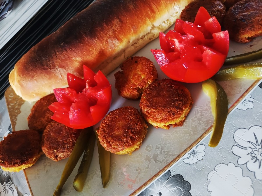 عکس نون باگت وفلافل خونگی