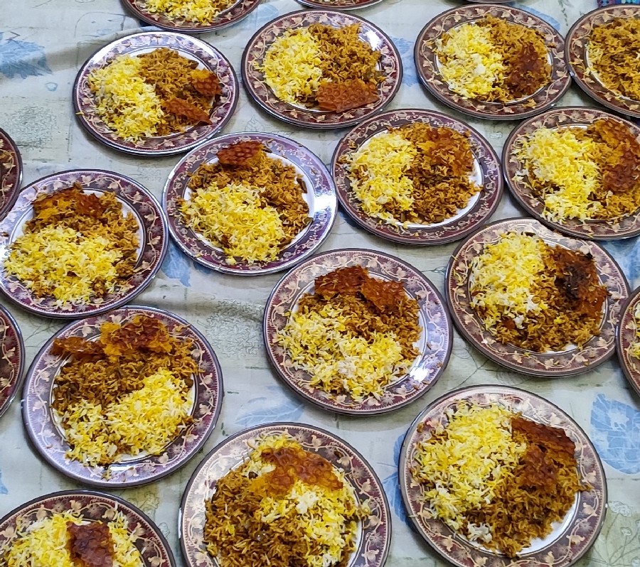 عکس لوبیا پلو با سالاد شیرازی 