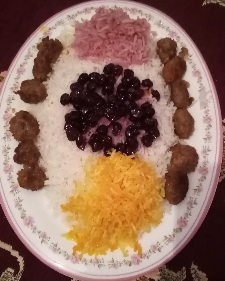 عکس آلبالو پلو با کوفته قلقلی 