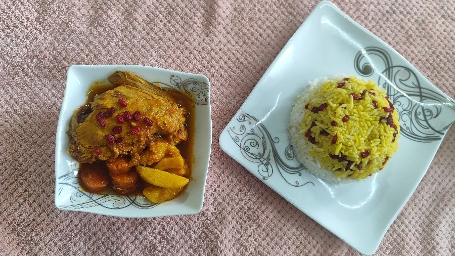 عکس خورش مرغ و سیب زمینی 