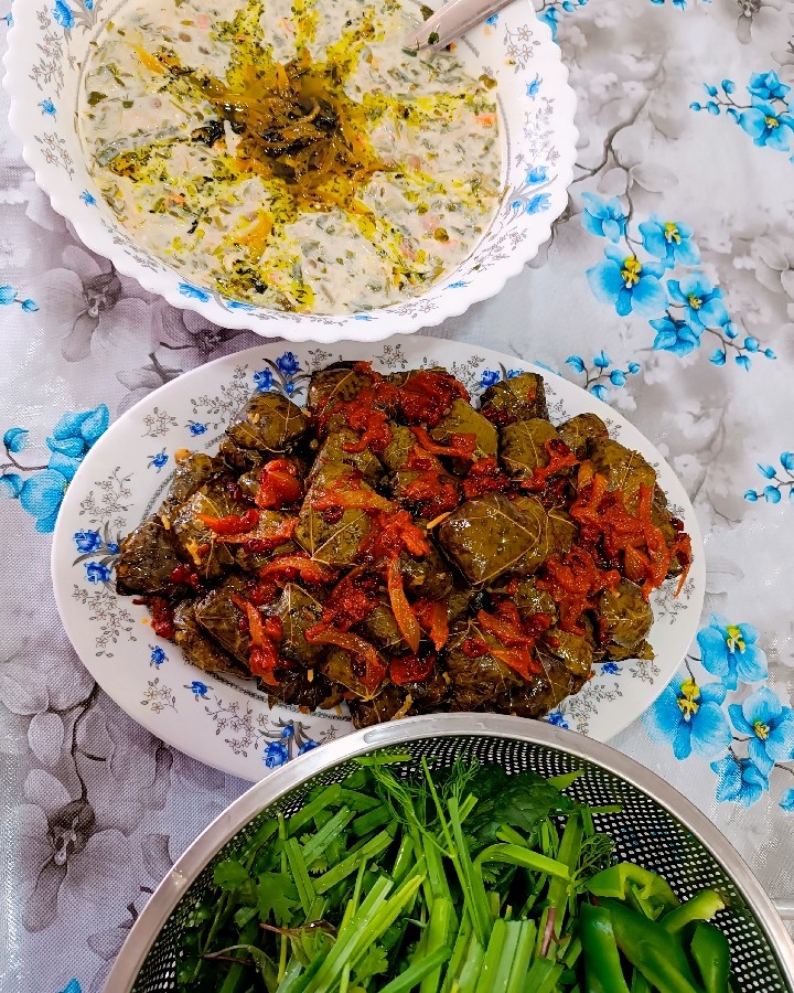 عکس دلمه و آش رشته