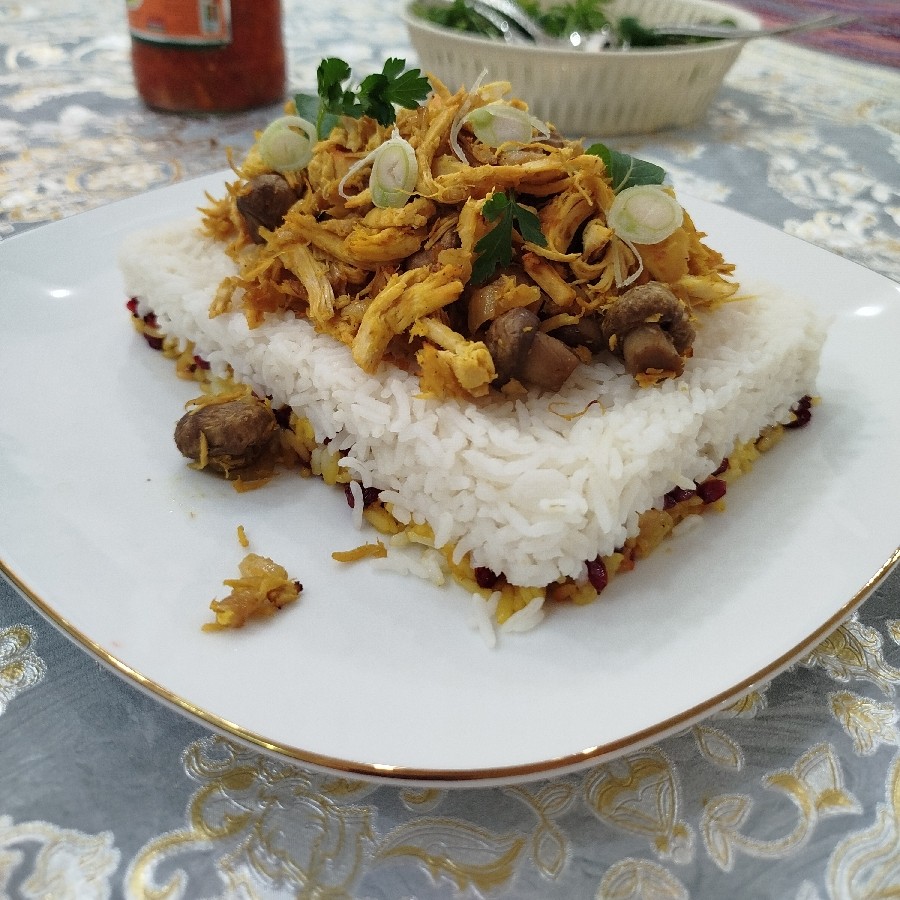 عکس ته چین مرغ و قارچ