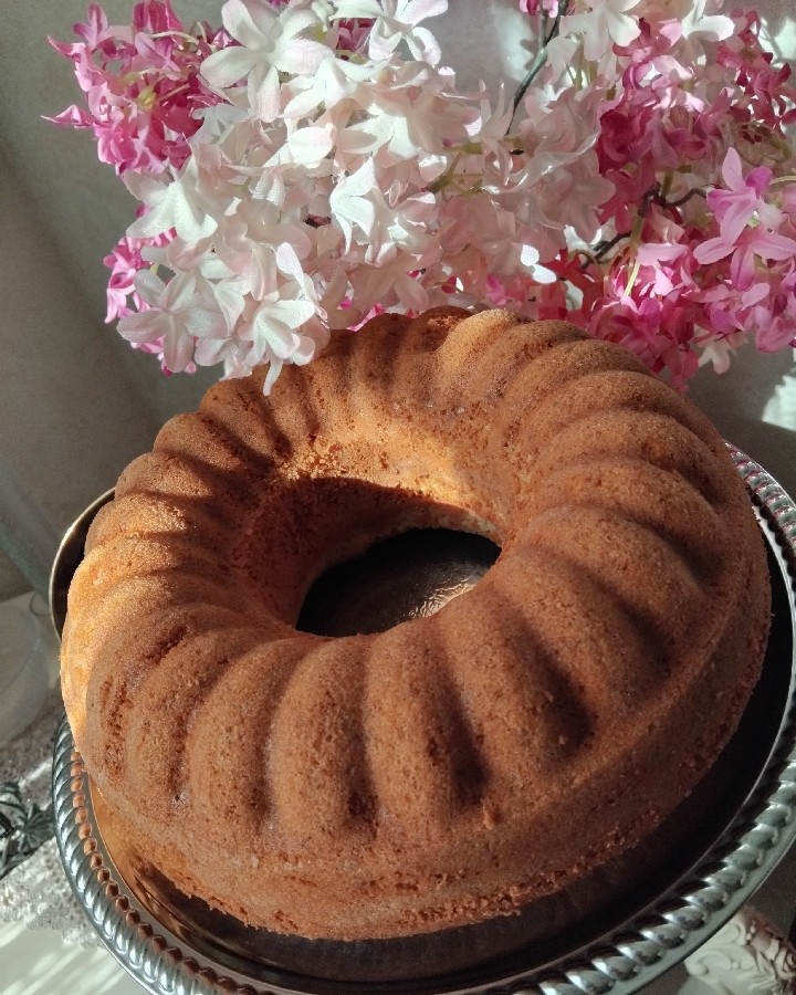 عکس کیک وانیلی(رژیمی کم روغن)