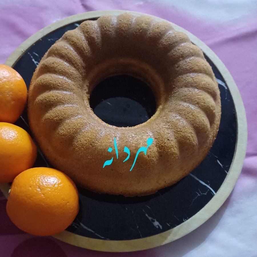 عکس کیک پرتقالی بدون آب پرتقال