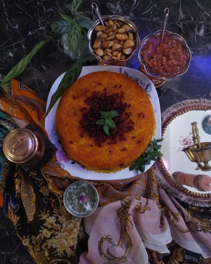 عکس ته چین مرغ و زرشک