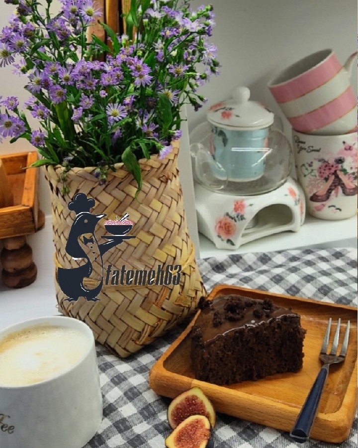 عکس کیک خیس شکلاتی