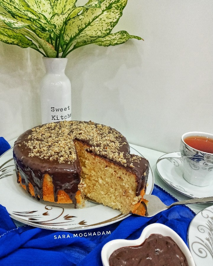 عکس کیک وانیلی پنبه ای