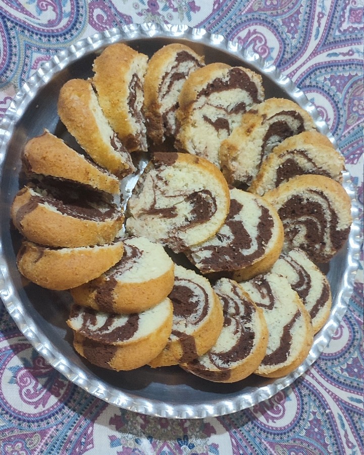عکس کیک دو رنگ(زبرا)