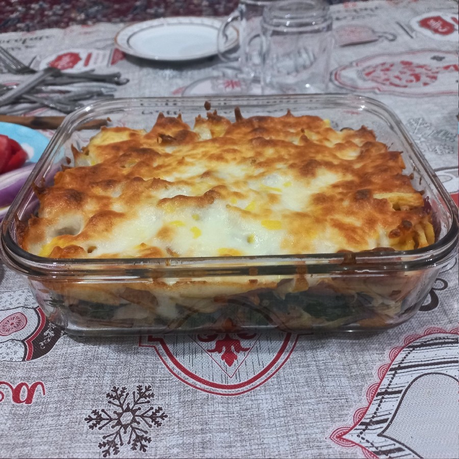 عکس گراتن مرغ و اسفناج 