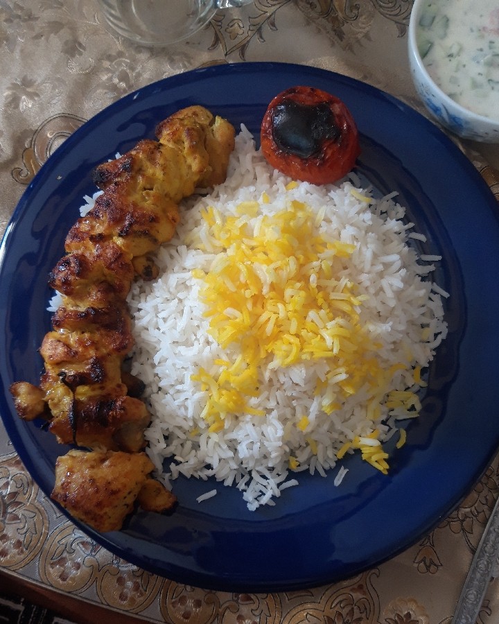 عکس جوجه کباب زعفرانی