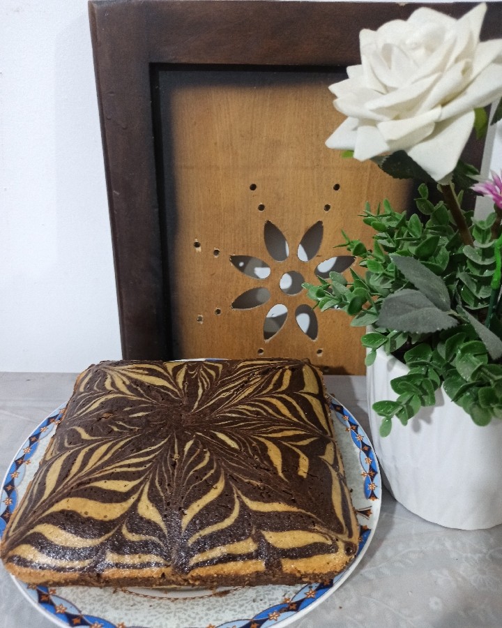 عکس کیک دو رنگ (زبرا کیک)
