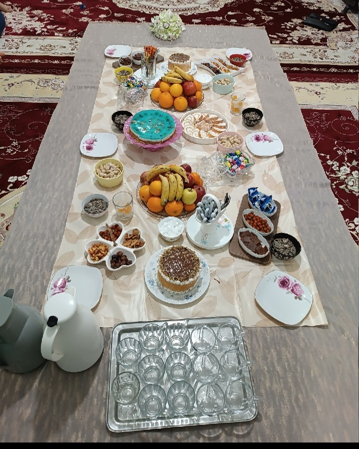 عکس سفره ترکمنی به صرف چایی 