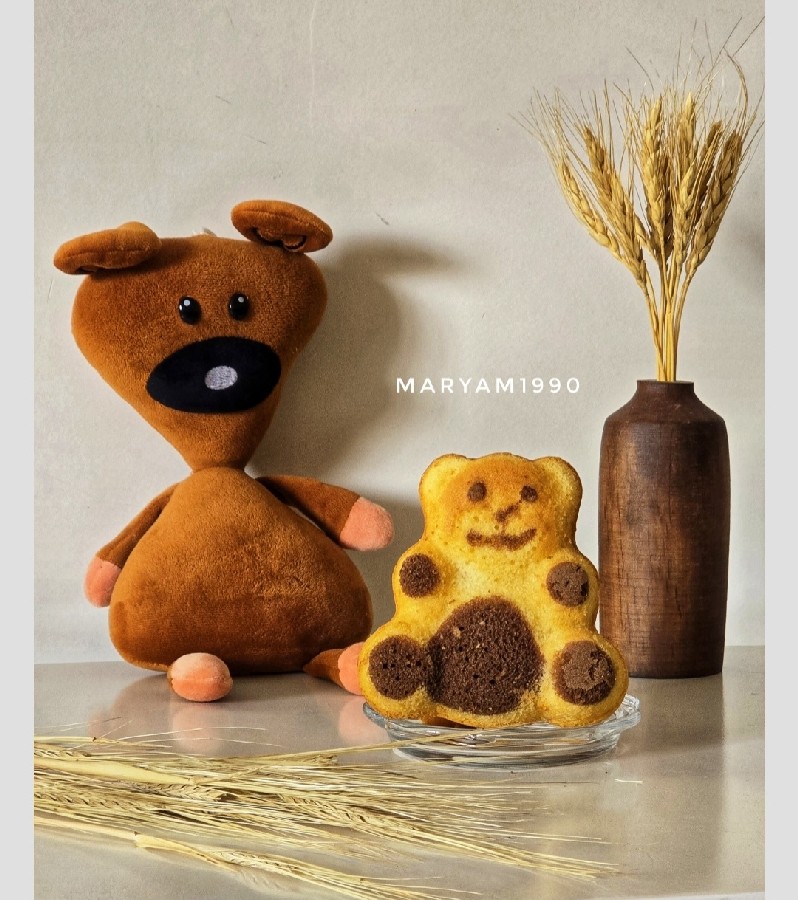 عکس کیک خرسیِ مغز دارِ شکلاتی
