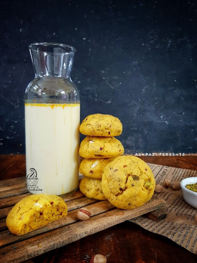 عکس کوکی زعفران و پسته 