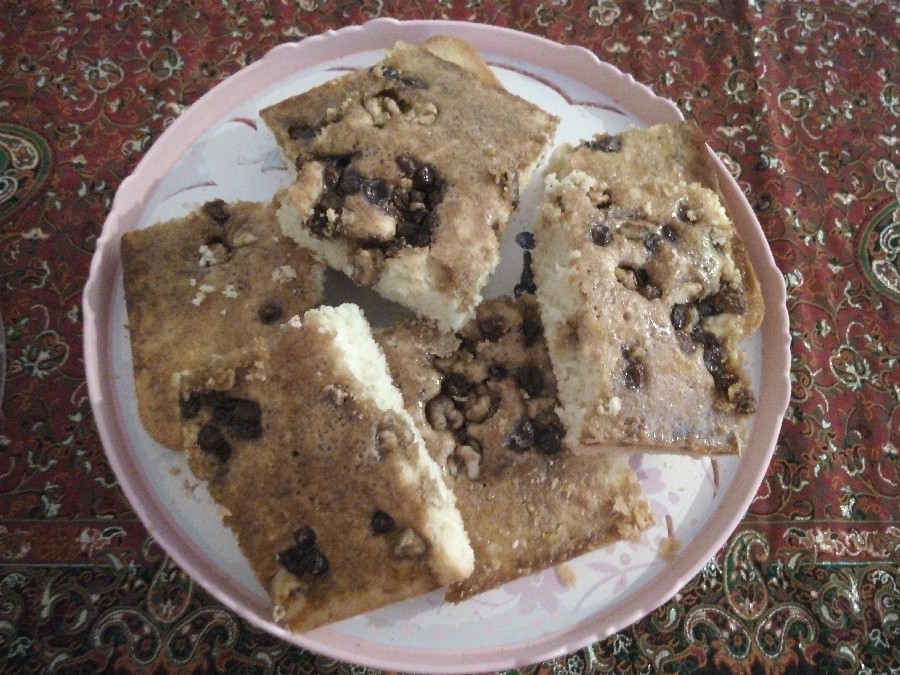 عکس کیک تخته ای کشمش و گردو