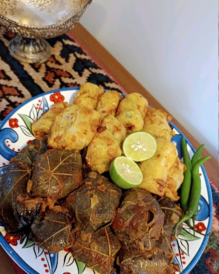 عکس دلمه کلم و برک مو