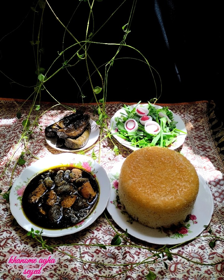 عکس خورش چغاله بادام با مرغ