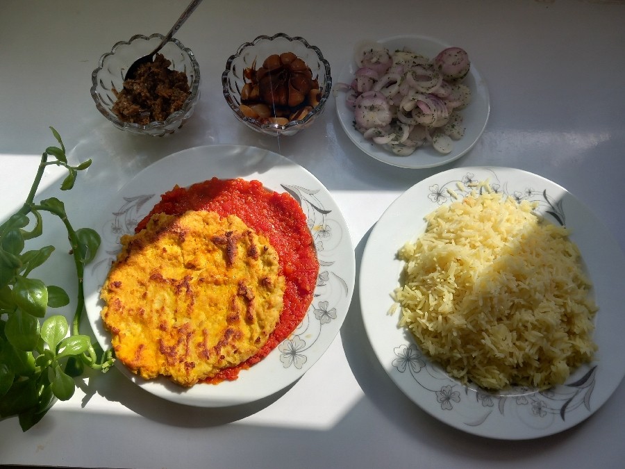 عکس کباب تابه ای مرغ زعفرانی