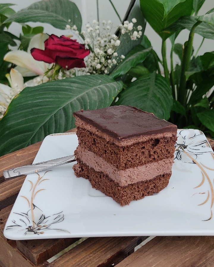 عکس اسلایس کیک  شکلاتی