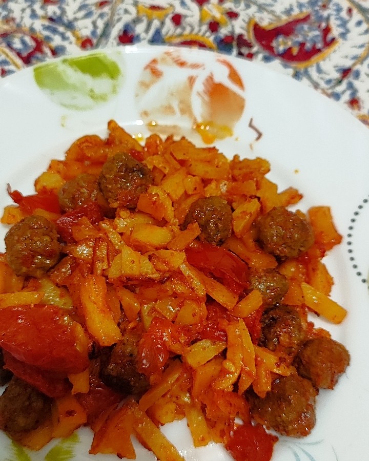 عکس خوراک قلقلی گوشت 