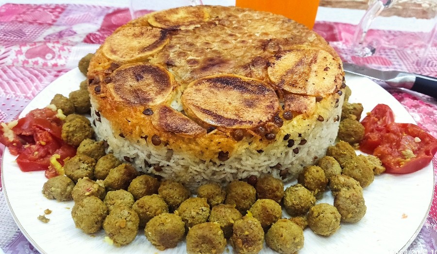 عکس عدس پلو مخلوط