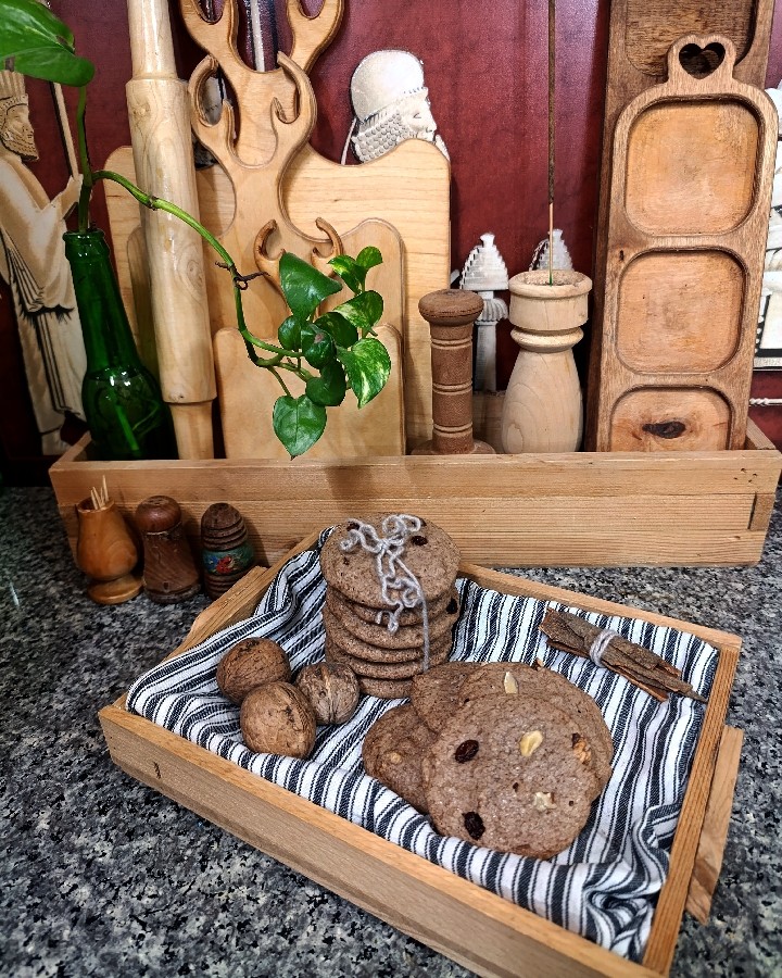 عکس کوکی کشمش و گردو