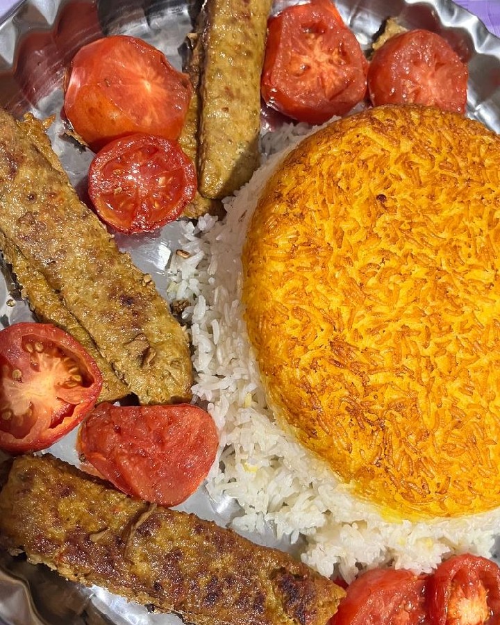 عکس کباب مرغ و ته چین