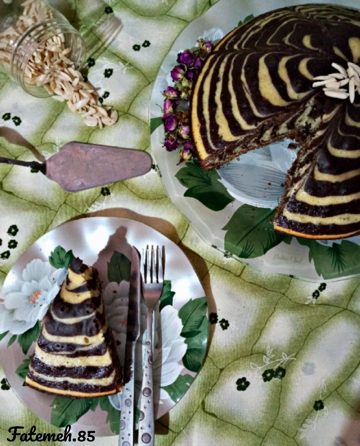 عکس کیک زبرا تابه ای