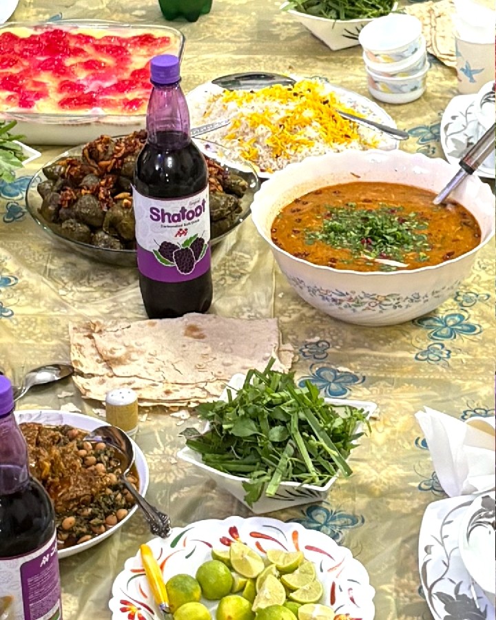 عکس دورهمی شام
سوپ ودلمه وقورمه سبزی ودسر