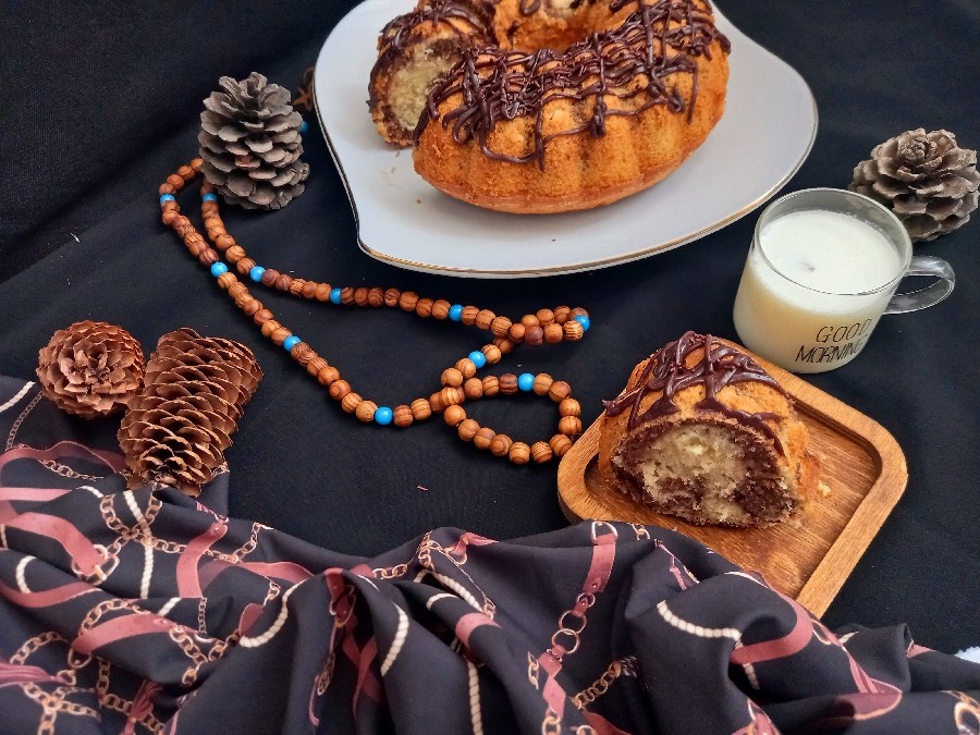 عکس کیک شکلاتی پنبه ای