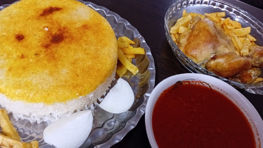 عکس مرغو برنج زعفرونی
