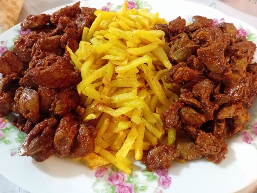 عکس خوراک دل و جگر مرغ