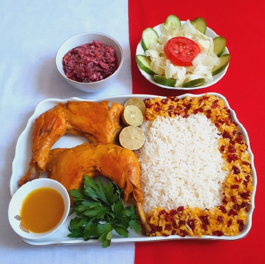 عکس چلومرغ زعفرانی