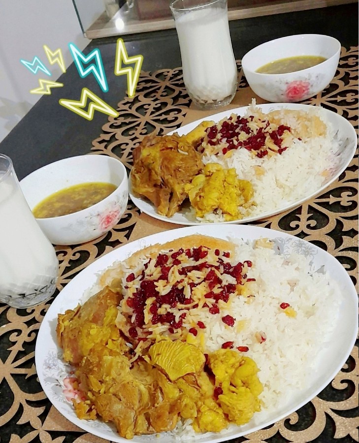عکس چلو گوشت (زیر برنجی) 