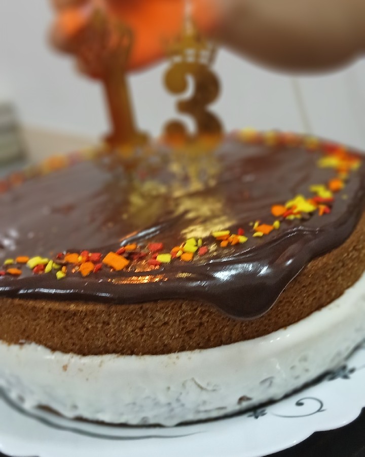عکس کیک پنبه ای شکلاتی