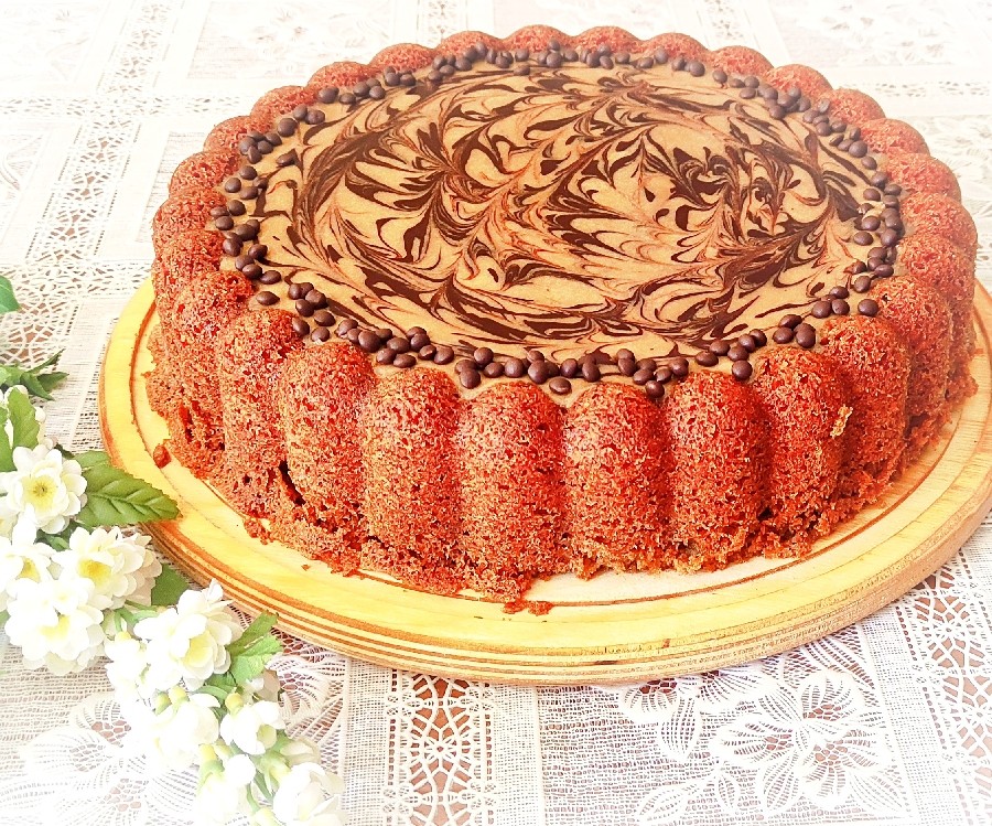 عکس کیک نسکافه ای