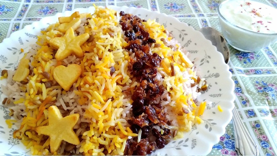 عکس عدس پلو با سویا