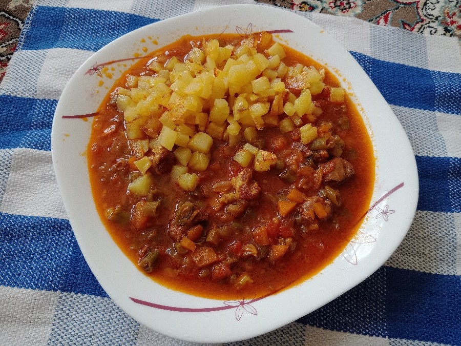 عکس خورشت لوبیا سبز