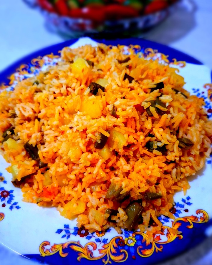 عکس لوبیا پلو_سالادکاهو